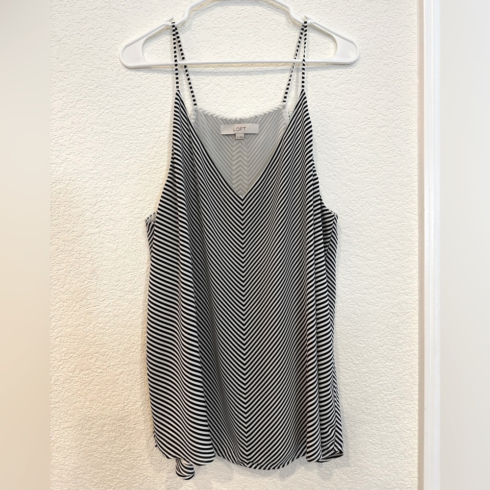 Ann Taylor LOFT XL strappy striped tank top
